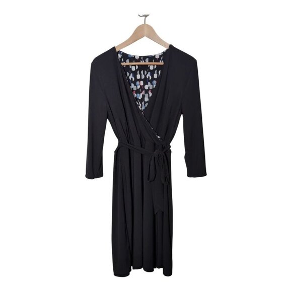 White House Black Market Reversible Wrap Dress Womens Size Medium Abstract - Picture 2 of 11